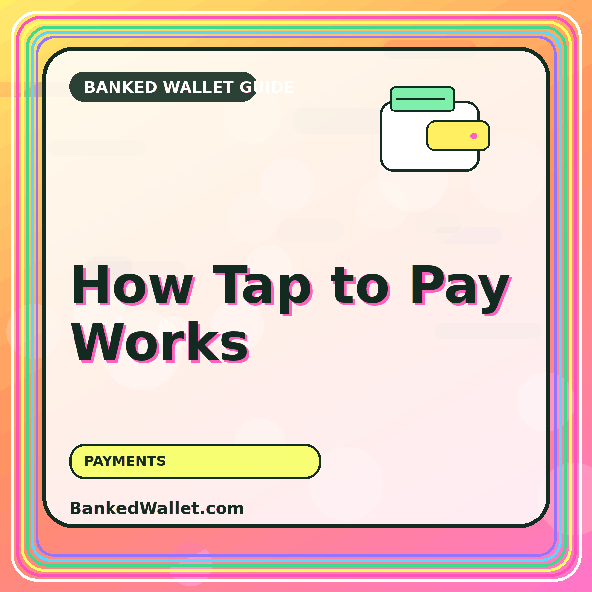 How Tap to Pay Works — BankedWallet.com guide card